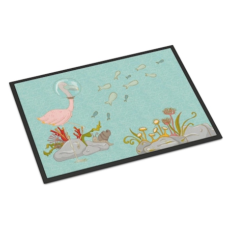 Carolines Treasures Flamingo Underwater Indoor or Outdoor Mat - 18 x 27 in. BB8535MAT